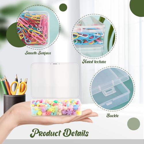 Image of RYKOMO 30 Pack Mixed Sizes Rectangular Small Plastic Boxes for Storage, Mini Small Containers for Organizing Pills, Beads, Coins with Hinged Lids and Labels