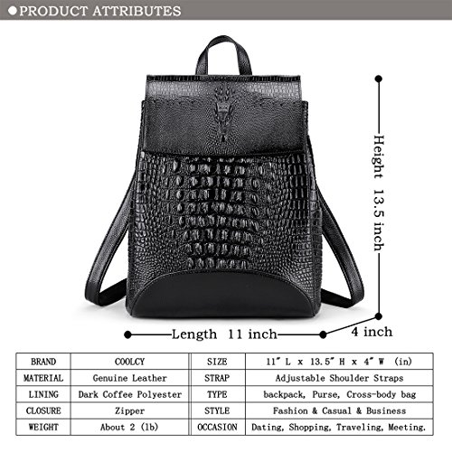 COOLCY Women Real Leather Backpack Shoulder Bag2
