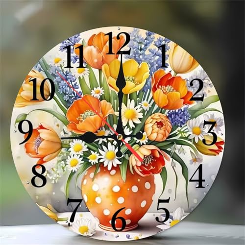 Arabes chiffres pendules murales faciles à lire vase tacheté 30cm - 2
