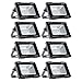 BUKEHANWEI Luci di Sicurezza IP65 Impermeabili da 20 W, Luce di inondazione LED da 1600 Lumen, proiettore per Esterni Bianco Caldo 3200K per Cortile, Giardino, Garage, Patio,8PCS-20W