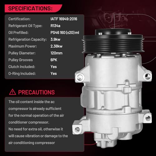 Image of BDFHYK 68328 Air Conditioning A /C Compressor Compatible with Scion xD 2008-2014 L4 1.8L, Compatible with Toyota Corolla 2009-2010 L4 1.8L, Matrix 2009-2010