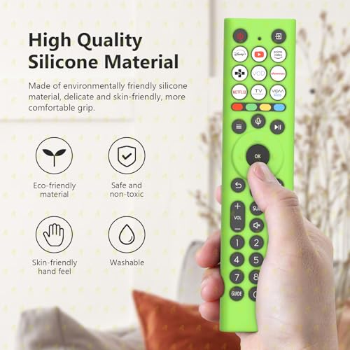 Image of RAYA Silicone Cover Compatible with 2026 Hisense TV Remote E7Q / E75Q / U7Q / A7Q / Q6Q Model TV Remote Protection Case (Green)