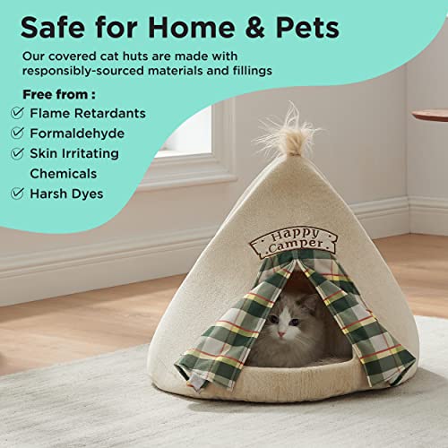Best Friends by Sheri Novelty Pet Hut, Covered Domed Cat and Dog Bed, Washable Microfiber, Teepee Camper - Image 6
