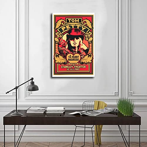 Tom Petty Toile murale rétro classique avec couverture de chanteur, décoration murale pour salon, chambre à coucher, sans cadre : 30 x 45 cm - Les Beatles, Paul McCartney, John Lennon, RIngo Starr, George Harrison Tom Petty Toile murale rétro classique avec couverture de chanteur, décoration murale pour salon, chambre à coucher, sans cadre : 30 x 45 cm – Image 4