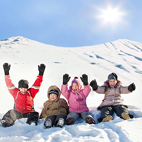 SATINIOR 3 Pairs Kids Waterproof Winter Gloves Warm Snow Ski Gloves Adjustable for Boy Girl Toddler Cold Weather3