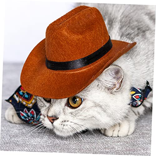 VANZACK 3 Peças Chapéu De Cowboy Para Animais De Estimação Mini Chapéu Sombrero Chapéu De Cachorro F