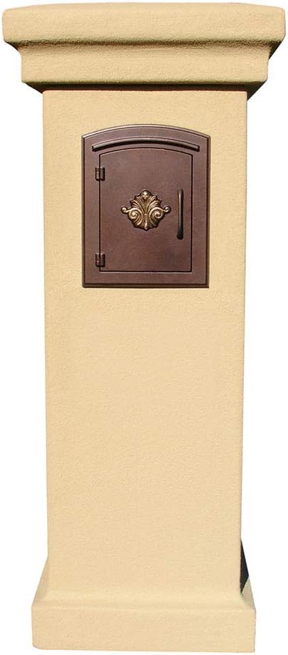Qualarc MAN-STUCOL-BT Manchester Stucco Column for Mailbox in Tan Color