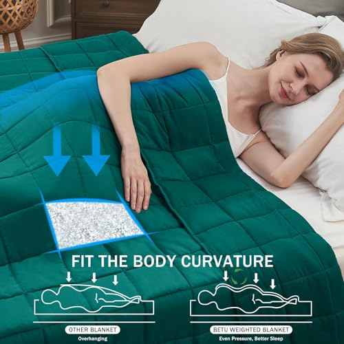 Image of Green Weighted Blanket for Adults 20lbs, 80 inchx87 inch, King Size Cooling Heavy Throw Blanket for 180-220lbs, Microfiber Soft Thick Big Blankets Weighted Comforter Gift for Sleeping