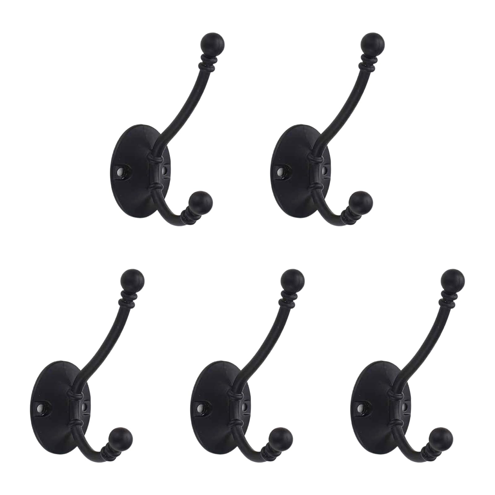 Zxfdsfdbnm Black 5 Pack Alloy Wall Hooks Heavy Duty Rustproof For Towels Clothes Hanging Bathroom Kitchen Wall Hook