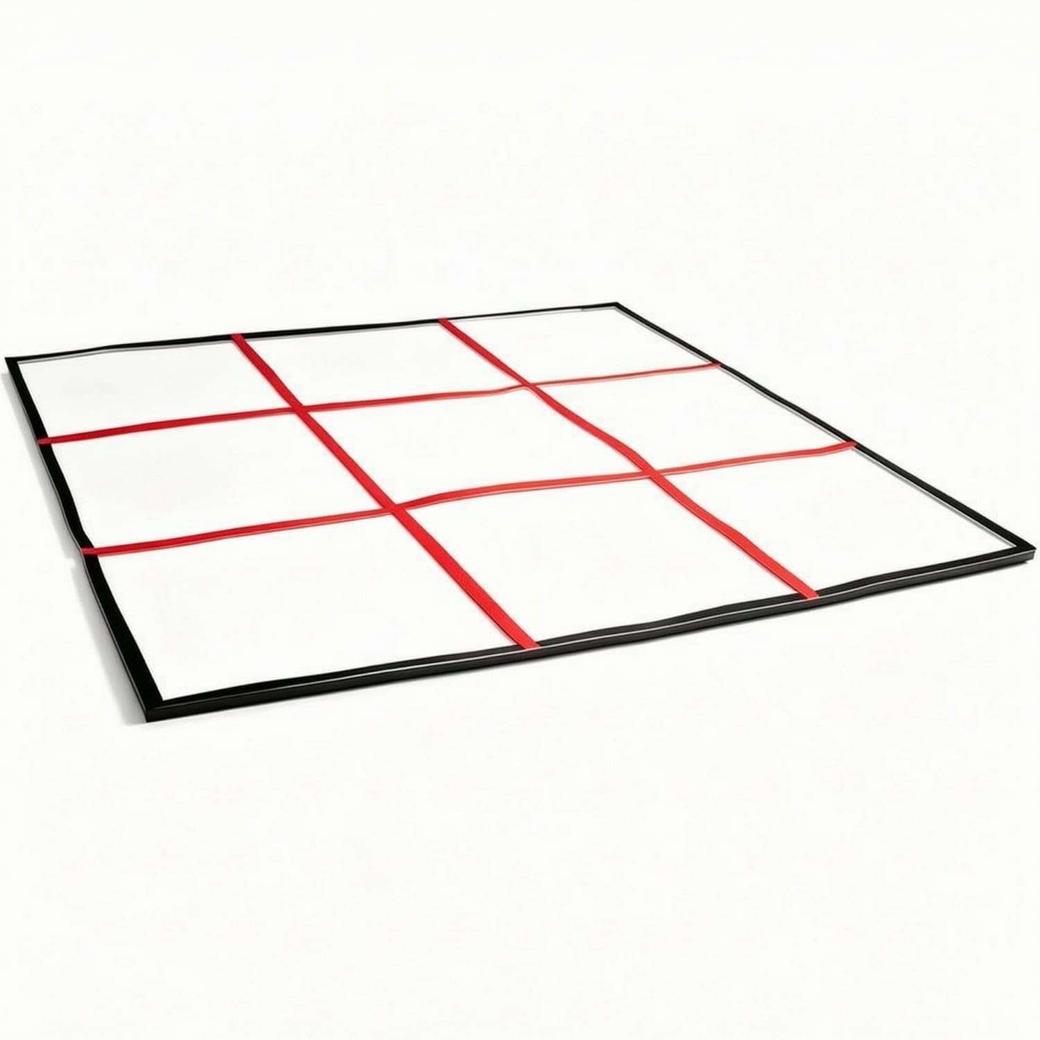 Foldable Nine-Grid Agility Ladder Lightweight Agility Training Mat Portable Footwork Training Mat Compact for Athletes, Soccer Players, Coaches, Gym, Home Workout, Backyard, Black Red-image-8