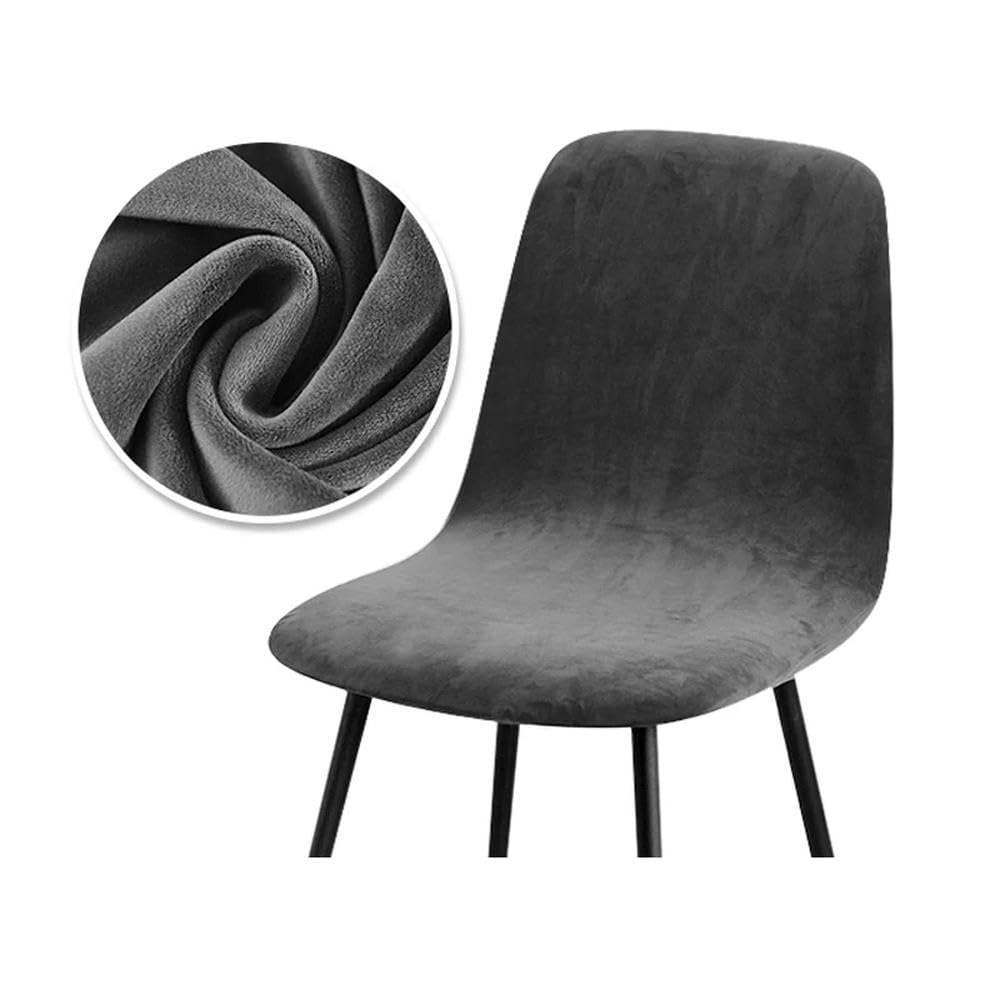 GUOZIF 2/4/6 Velvet Short Back Chair Cover Stretch Slipcovers Elastic Seat Chair Covers Dining Room Bar Office Party Banquate