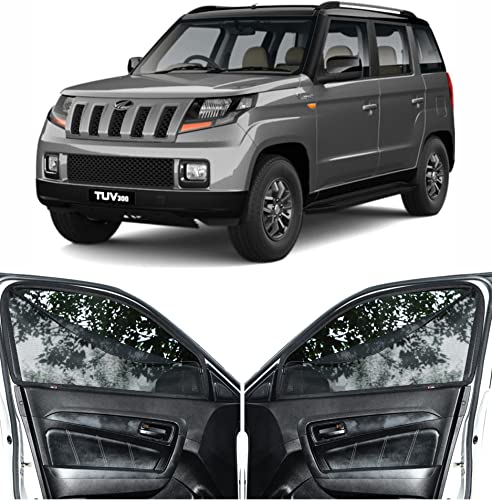 Image of Able Sporty Car Magnetic Sun Shade Curtains with Zipper for Mahindra TUV 300 Set of 6