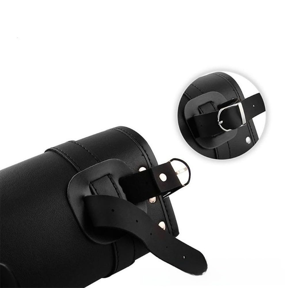 Borsa porta attrezzi anteriore e posteriore per moto, compatibile con la maggior parte dei modelli, fibbia a sgancio rapido, 30 cm x 10 cm x 11,5 cm, in poliuretano, impermeabile, nero