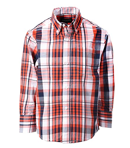 Image of Gioberti Boys Long Sleeve Button Down Plaid Checked Shirt