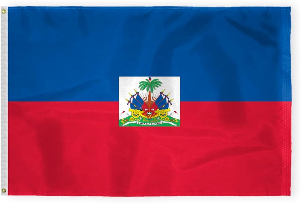 AGAS Haiti Flag 2x3 ft Outdoor 200D Nylon Double Stitched Hem Rust Proof Brass Grommets Canvas Header Haitian National Flag