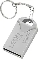 Pendrive 128GB USB 2.0 Metálico - Compacto Portátil Armazenamento Seguro Alta Velocidade Transferência de Dados Plug Play para PC Notebook Rápida Leve Resistente Prateado Chaveiro Sem Tampa (128, GB)