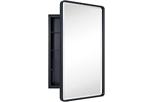 TEHOME Matte Black Medicine Cabinet