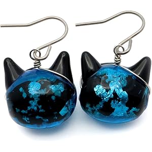 Amazon | [亜細亜宝飾堂] 黒猫 ピアス ブラック ユニーク