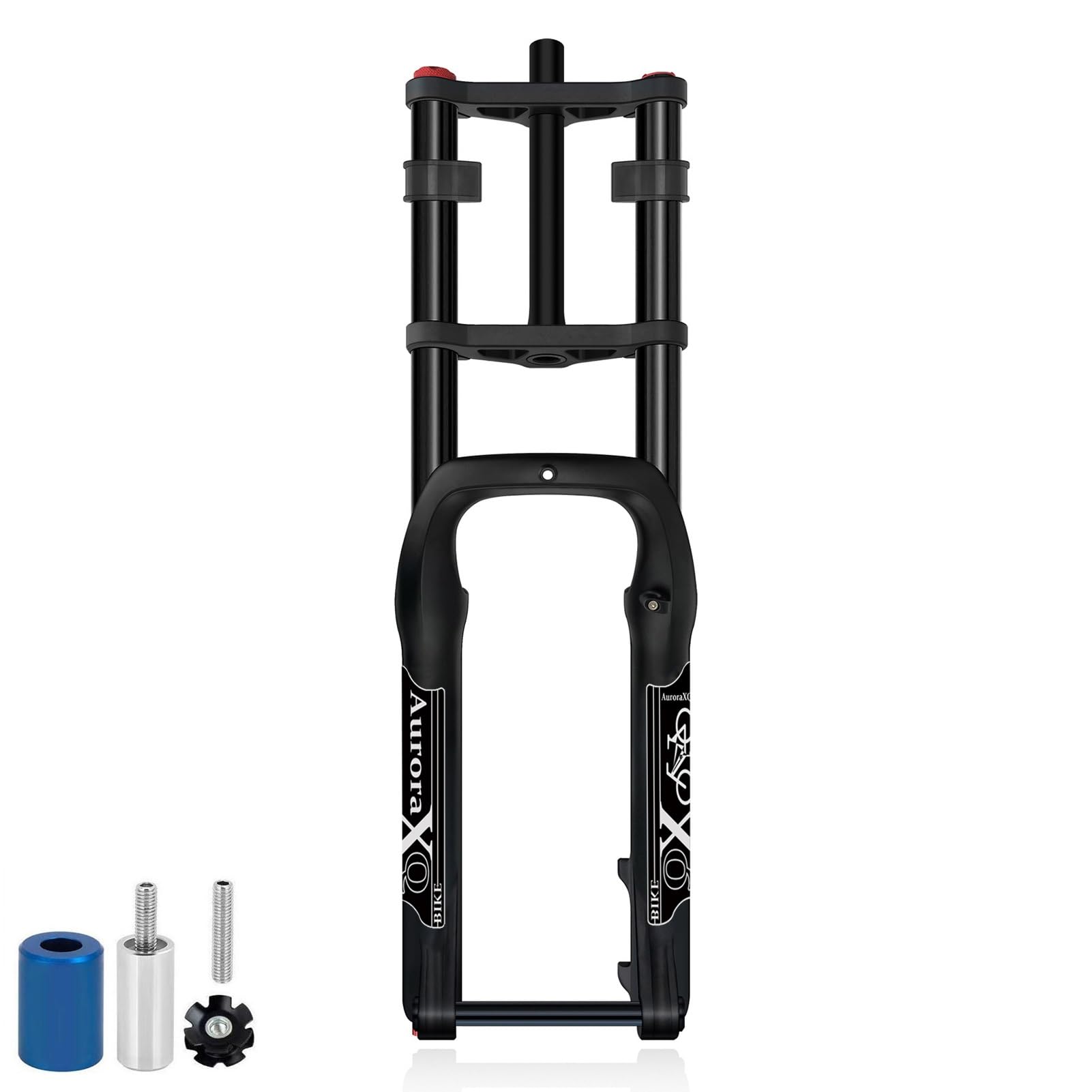 WIQUYBML AuroraXQ 20 Inch 4.0 Fat Tire E-Bike Air Suspension Fork, 190mm Travel Bicycle Front Forks 15x135mm Thru Axle For Snow Beach E-Bike(Black)