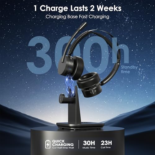 Wireless Headset with Mic for Work, Bluetooth Headset with Microphone for PC, Noise Cancelling Headphones with Mic Mute Button & USB for Call Center/Office/Home/Computer/Laptop/Cell Phones/Teams/Zoom - image 7