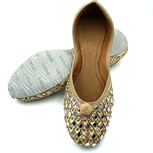 Chandrakala Bridal Mojaris for Women Flats Punjabi Jutti (WF131-P)3