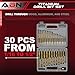 ABN 1/4in Hex Shank Drill Bit Set 30pc - Quick Change Titanium Twist Drill Bit Set, Impact Hole Drilling 1/16 to 1/2in