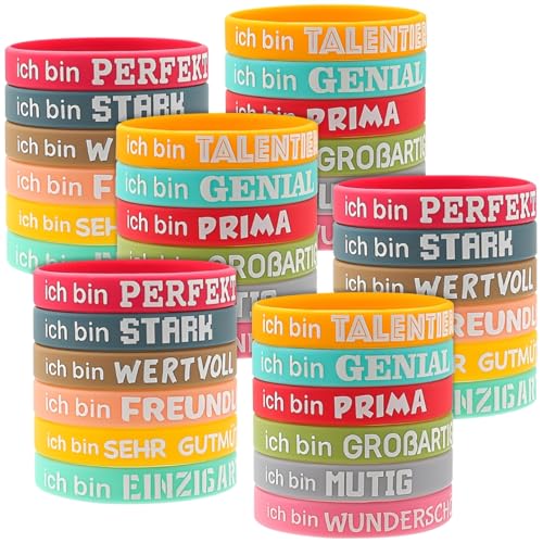 Leyrens Juego de 36 pulseras motivacionales, Pulseras de Silicona Coloridas,...
