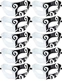 IETANG 10pcs Set Mardi Gras Half Masquerades Venetian Masks Costumes Party Accessory (3-White&Black)