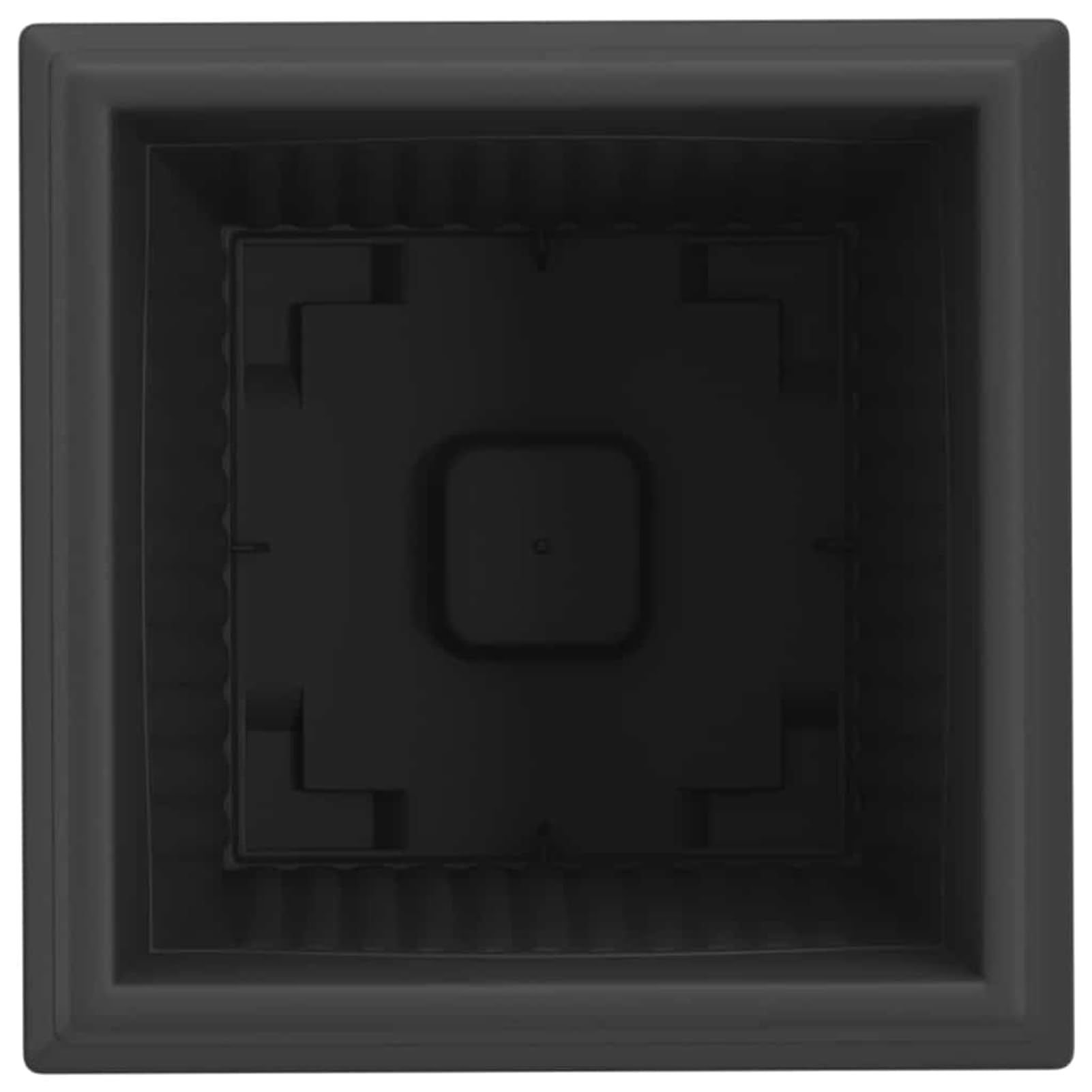 Anself Quadratischer Blumentopf Schwarz - Kunststoff, für Innen & Außen, mit Entwässerungslöchern Model42020337