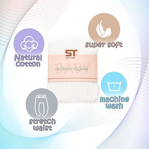 Silky Toes Luxurious Cotton Tights for Baby Girls 1 Pk Cable Knit Winter Footed Leggings3