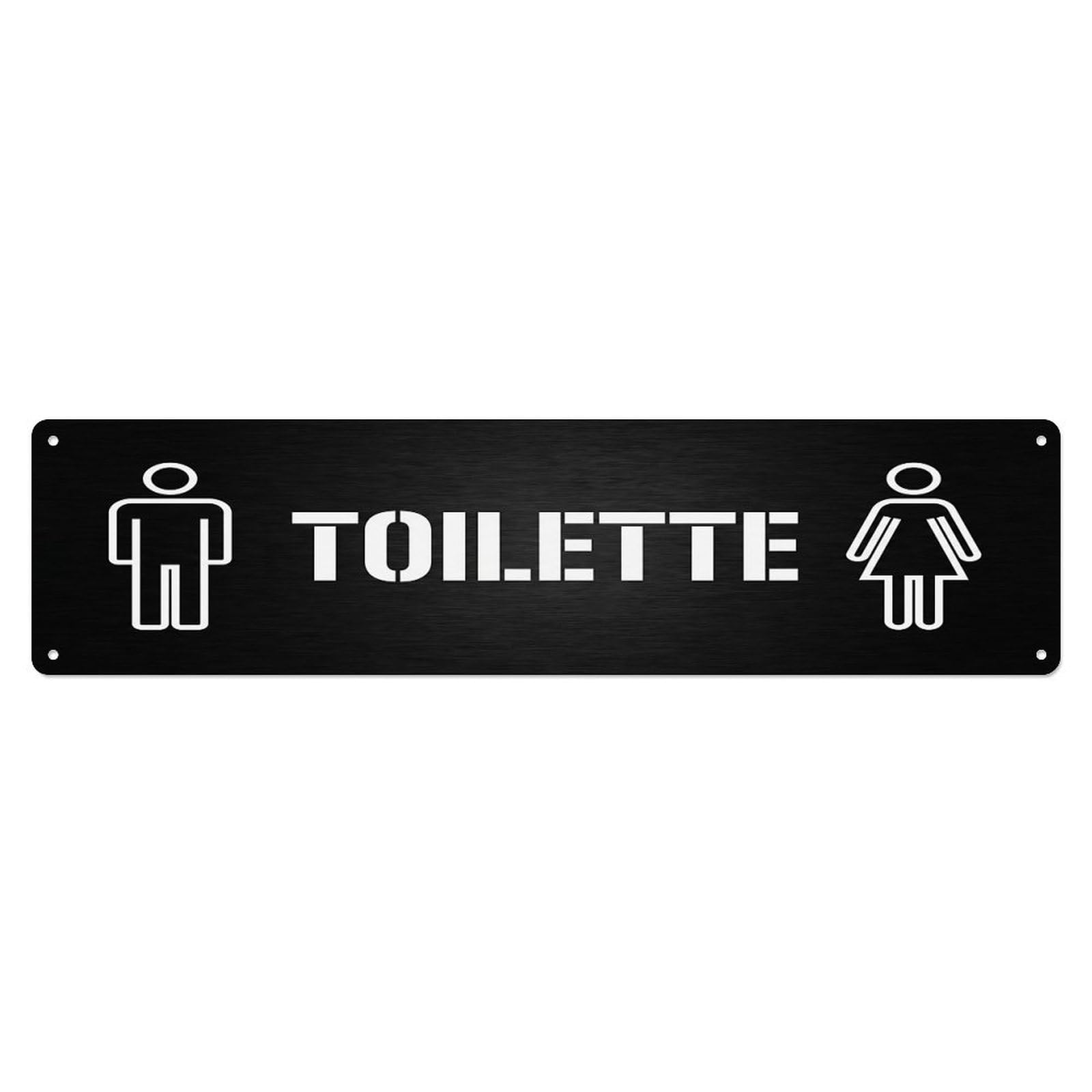 Industrial Minimalist Factory Facility Toilet(WC) Door Metal Tin Sign Plaque Wall Decor for Cafe, Club Bar, Office, Home Garden Metal Poster 4x16Inch