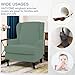 HAOYONG Stretch Wing Chair Cover Set Ottoman Slipcover 2 Pieces Jacquard Wingback Chair Slipcover and and 1 Piece Rectangle Storage Stool Cover Removable Armchair Sofa Covers for Living Room Bedroom