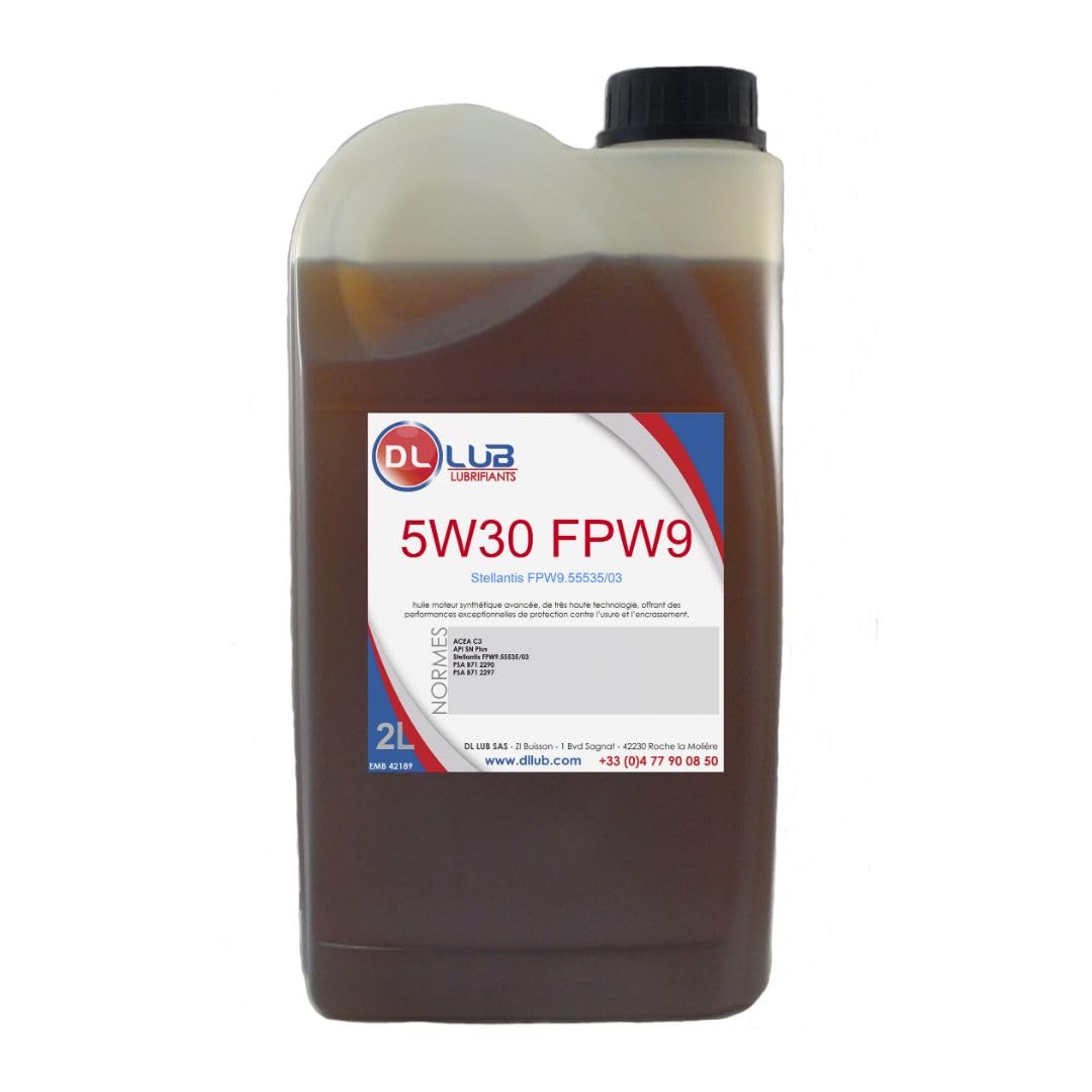 DLLUB - 5W30 FPW9 (HUILE MOTEUR 1.2 PURETECH, 1.5 BLUE HDI, 2.2 HDI) (2L)