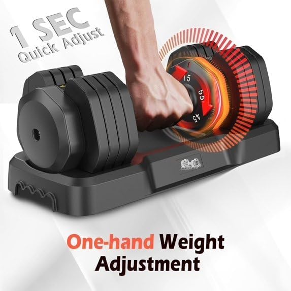Image of FEIERDUN Adjustable Dumbbell Set, Weight Set for Home Gym, 5 /10-in-1 Free Weight Adjustable Dumbbells, Single Hand Twist Adjust with Non-Slip Handles, 90% Space Saving Strength Training for both Men&Women