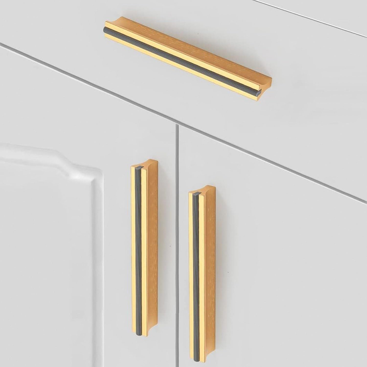 Graue Schubladengriffe 2 Stück, Möbelgriffe aus Aluminiumlegierung für Küchenschränke, Schranktüren und Kleiderschränke, moderne Griffe zum Schrauben, Length 1000mm, Length 1000mm
