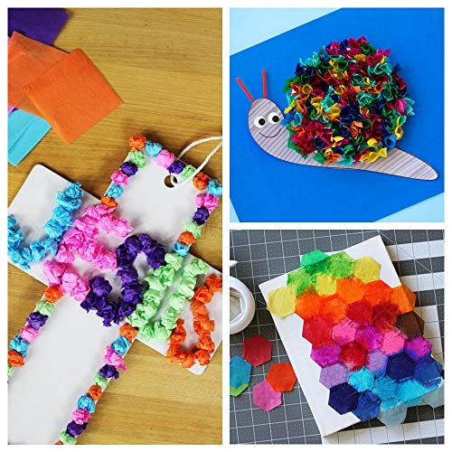 image for Exquiss 1200 Pieces Tissue Paper Hexagon Shape 2.4 x 2.2 Inch 12 Color