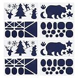 Create idea 8 Sheets Down Jacket Self Adhesive Patch Washable Nylon Clothing Repair Tape Stickers Different Shapes for Tent Outerwear Sleeping Bag Dark Blue
