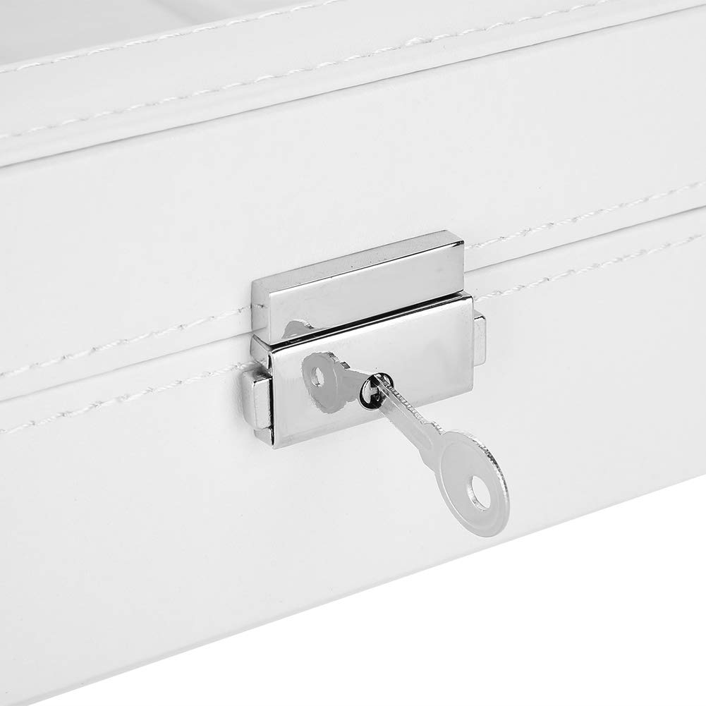 Caja de Relojes Hombre Mujer con 12 Compartimientos, Tapa de Vidrio, Cierre de Metal, Estuche de Almacenamiento para Reloj
