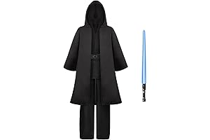Jedi Costume Kids Obi Wan Kenobi Cosplay Tunic Robe Lightsaber Anakin Skywalker...