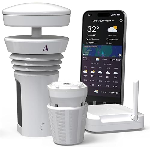 Tempest Weather Station with Built-in Wind Meter, Rain Gauge, and Accurate Weather Forecasts, Wireless, App and Alexa Enabled