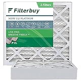 Filterbuy 20x20x4 Air Filter MERV 13, Pleated HVAC AC Furnace Filters (2-Pack, Platinum)