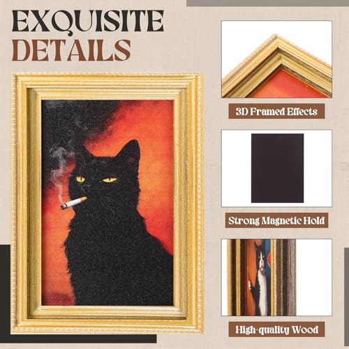 Set de 9 imanes decorativos de gato Lewtemi miniatura 3