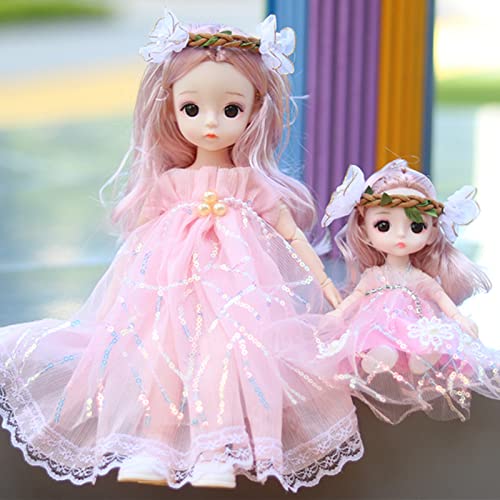 DSR Doll Set Movable Joints Makeup Cute (Mother and Daughter) Doll Family Set(Pack of 2) Doll Size 30Cm/16Cm- ((Light- Orange Color (Multi Design)))