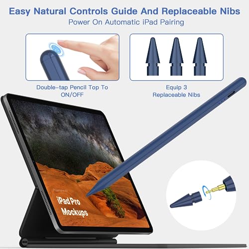 Image of iPad Pencil 2.5X Fast Charge Low Latency Pixel Perfect Precision Palm Rejection, Compatible with 2018-2025 Apple Mini 7 /6 /5th, iPad 6th-9th /10th, Pro 12.9 /11 /13 /M4, Air 3 /4 /5 /M2