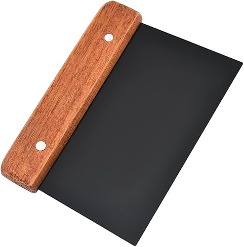 Miniatura 5 de BESTonZON Raspador de mango de madera para tartas, cuchillo multifunción para el hogar, conveniente con cortador de masa, superficie de pastelería,