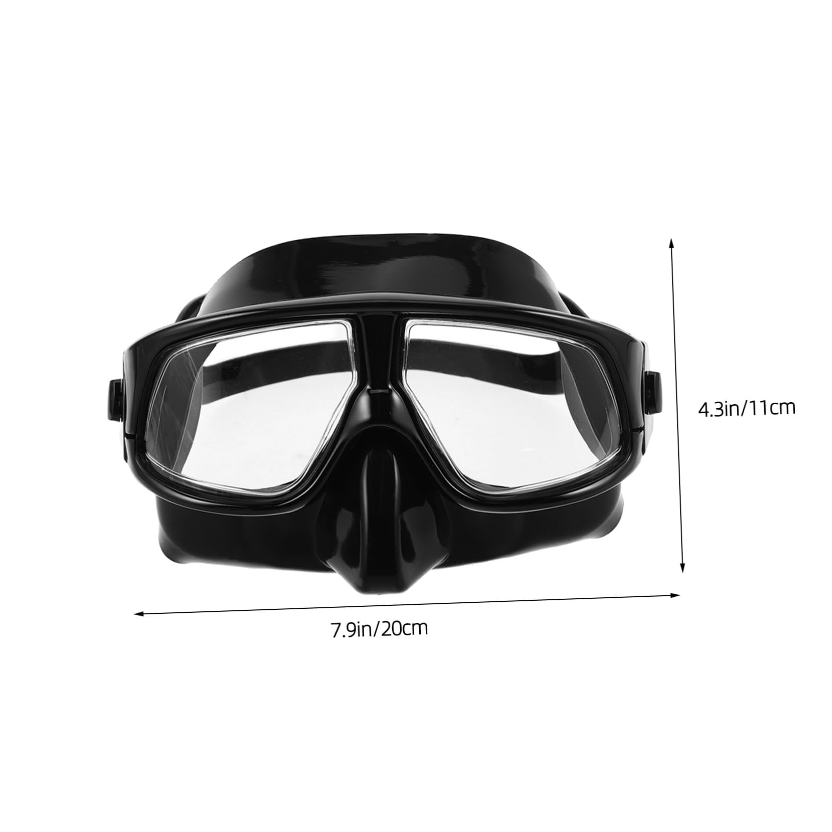 Máscara de Snorkel de Gran Visión Volumen para Adultos | Silicona Negra, Uso en Piscina y Snorkel, Diseño con Cubierta Nasal y Ajuste Cómodo