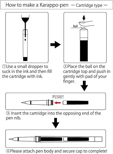 Miniatura 3 de Kuretake Punta de repuesto ZIG KARAPPO-PEN Tipo de cartucho (pincel), Para hacer pluma original, letras, caligrafía, ilustración, arte, escritura,