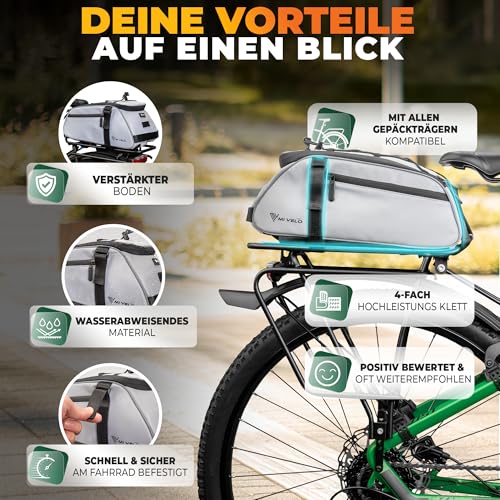 MIVELO Fahrradtasche für Gepäckträger, Gepäckträgertasche Fahrrad hinten, Radtasche passend für alle Gepäckträger, wasserabweisend & robust – Ansicht 6
