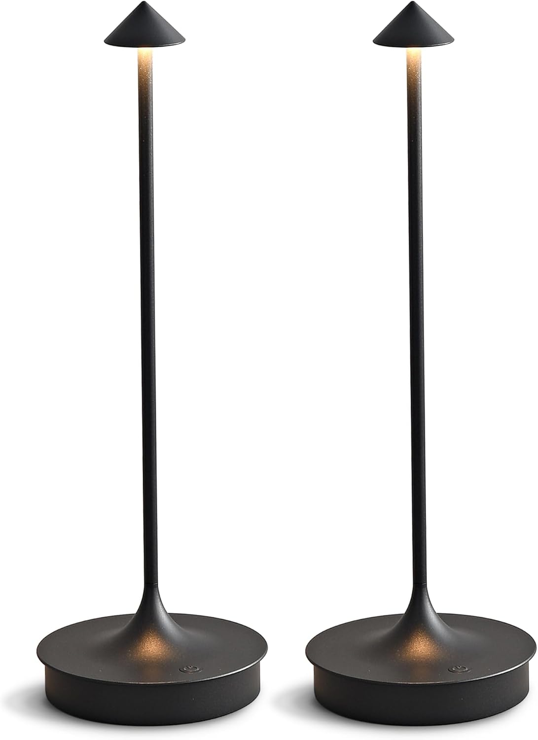 Cordless Table Lamps Rechargeable, LED Desk Lamp 4000mAh Battery Operated Outdoor Waterproof Portable Touch Dimmable Table Light for Patio/Restaurant/Bar/Indoor (Black-2PC)