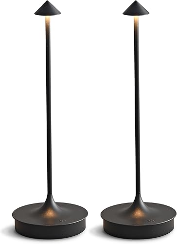 Lámparas de mesa inalámbricas recargables, lámpara de escritorio LED de 4000 mAh, funciona con pilas, para exteriores, impermeable, portátil,